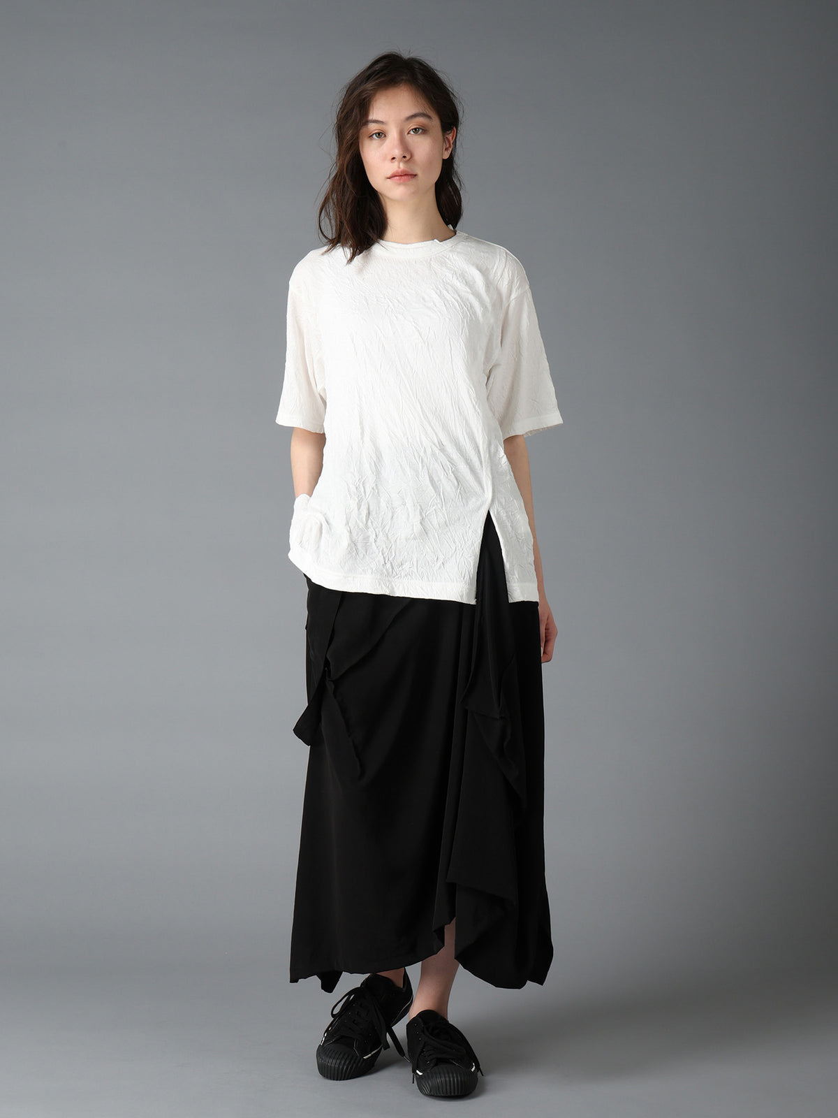 CATCH WASHER MIX TIERED SHORT SLEEVED T