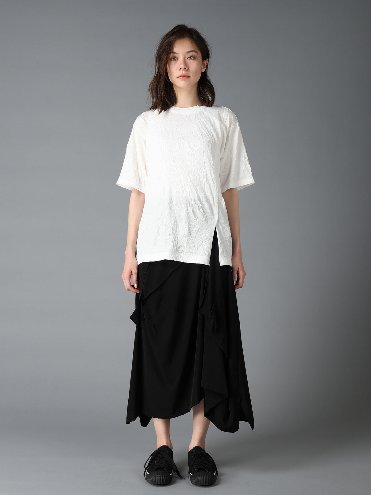CATCH WASHER MIX TIERED SHORT SLEEVED T