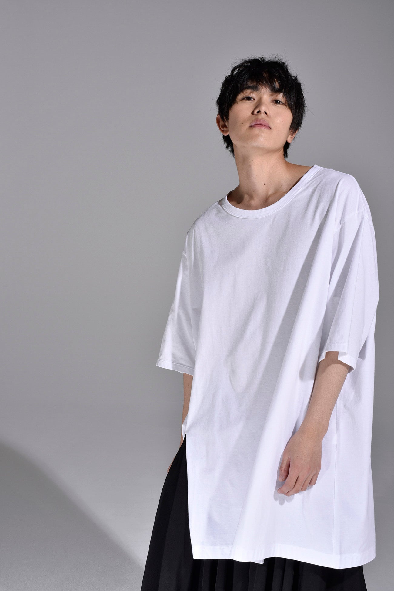 COTTON JERSEY MIX TIERED LONG SLEEVED T