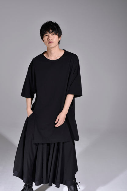 COTTON JERSEY MIX TIERED LONG SLEEVED T