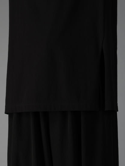 COTTON JERSEY MIX TIERED LONG SLEEVED T