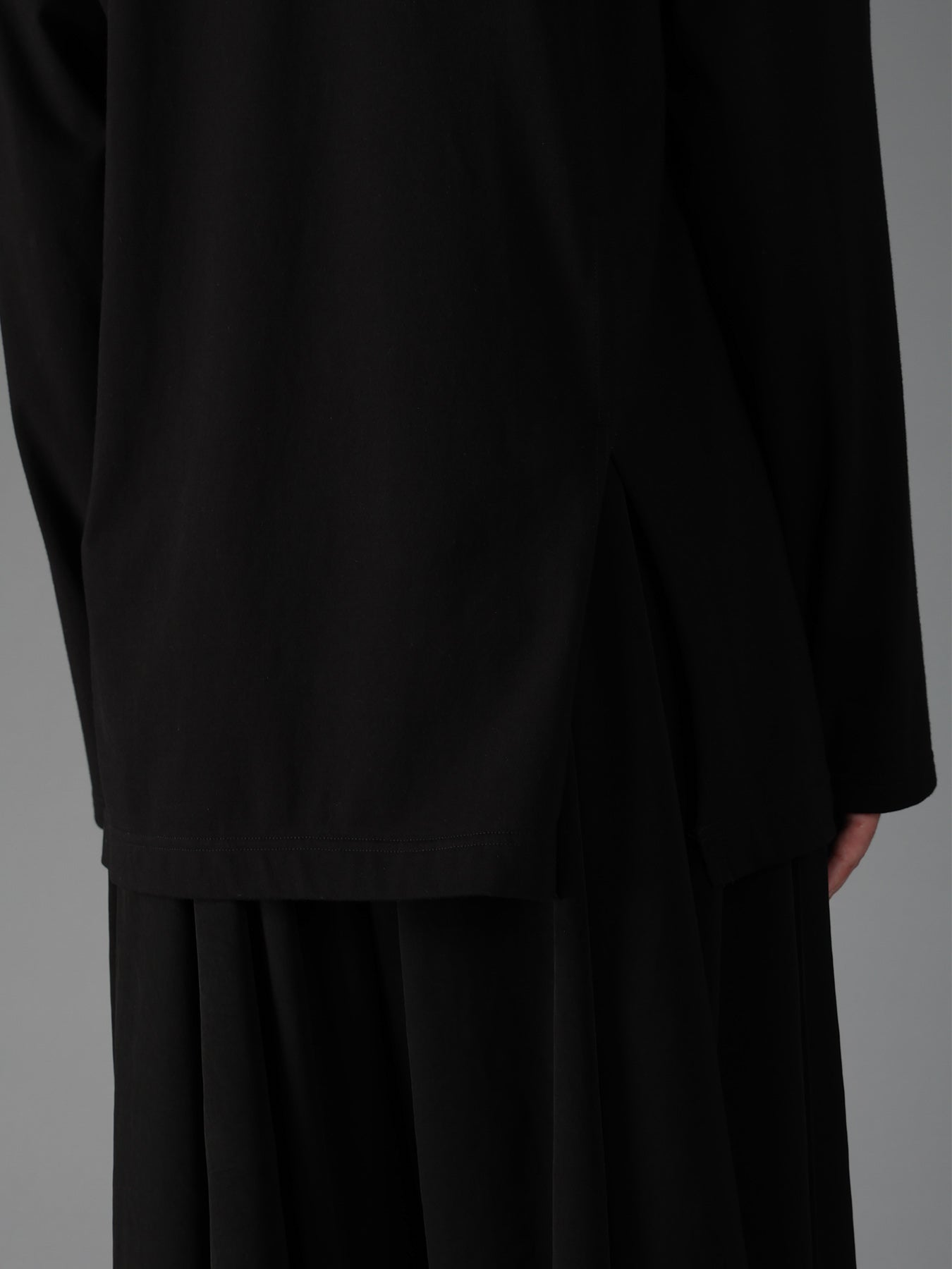COTTON JERSEY MIX TIERED LONG SLEEVED T