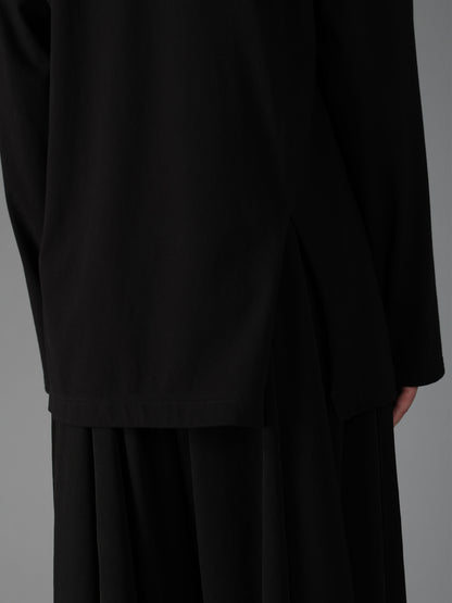 COTTON JERSEY MIX TIERED LONG SLEEVED T