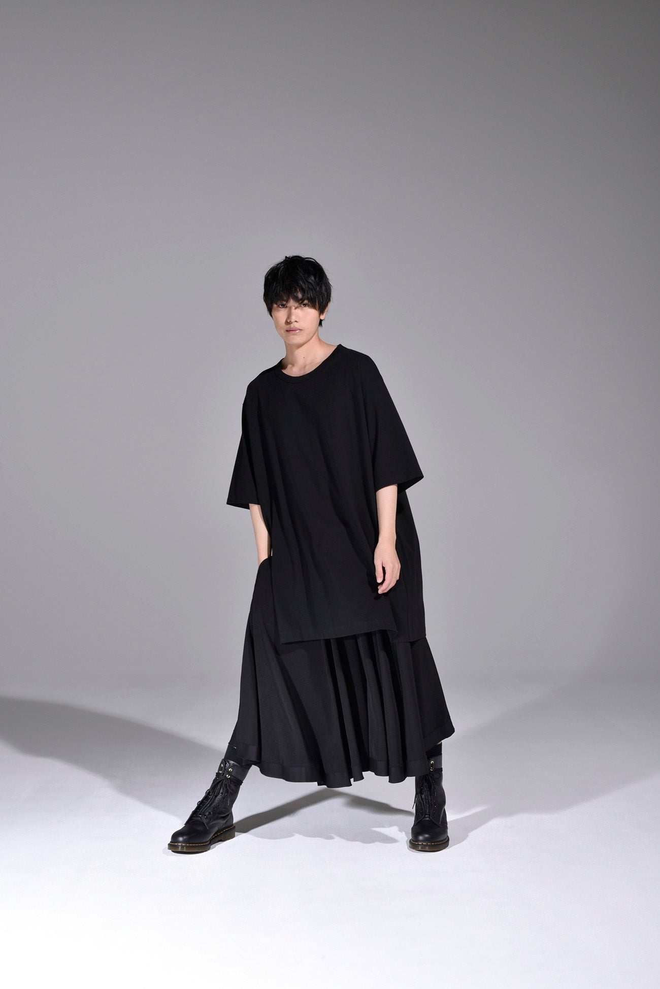 COTTON JERSEY MIX TIERED LONG SLEEVED T