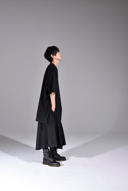 COTTON JERSEY MIX TIERED LONG SLEEVED T