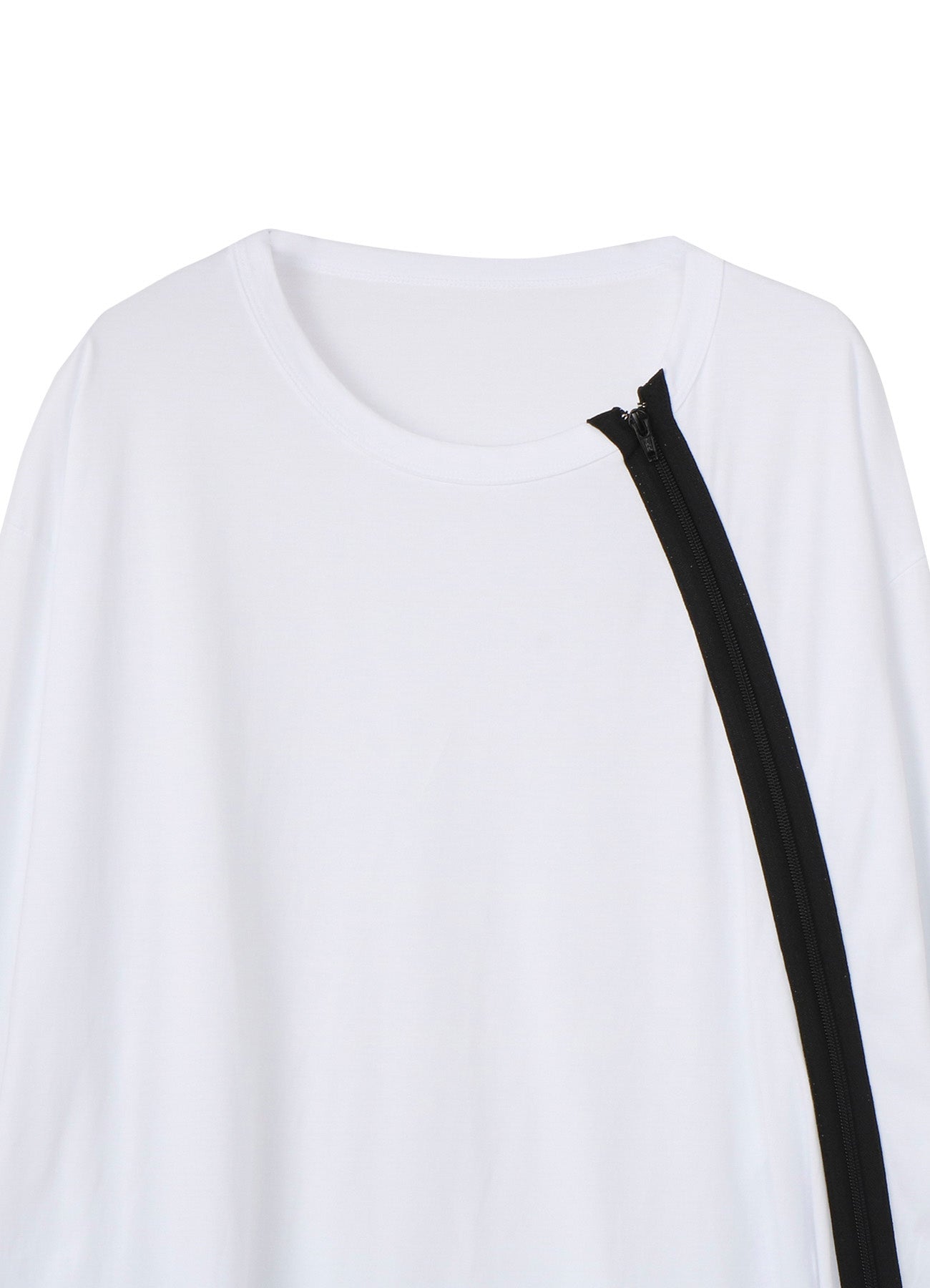 30/- COTTON JERSEY ZIPPER DETAIL LONG SLEEVE T-SHIRT