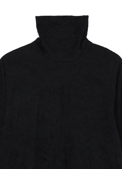 C/PE WASHER JERSEY BUTTON OPENED BIG TURTLENECK CUT SEW