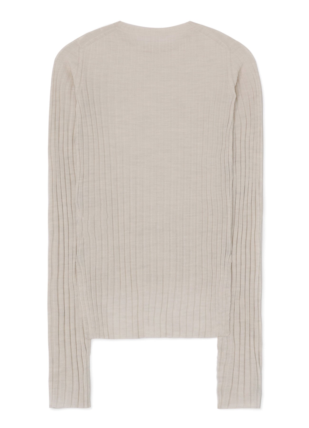 WOOL CREW NECK RIB KNIT