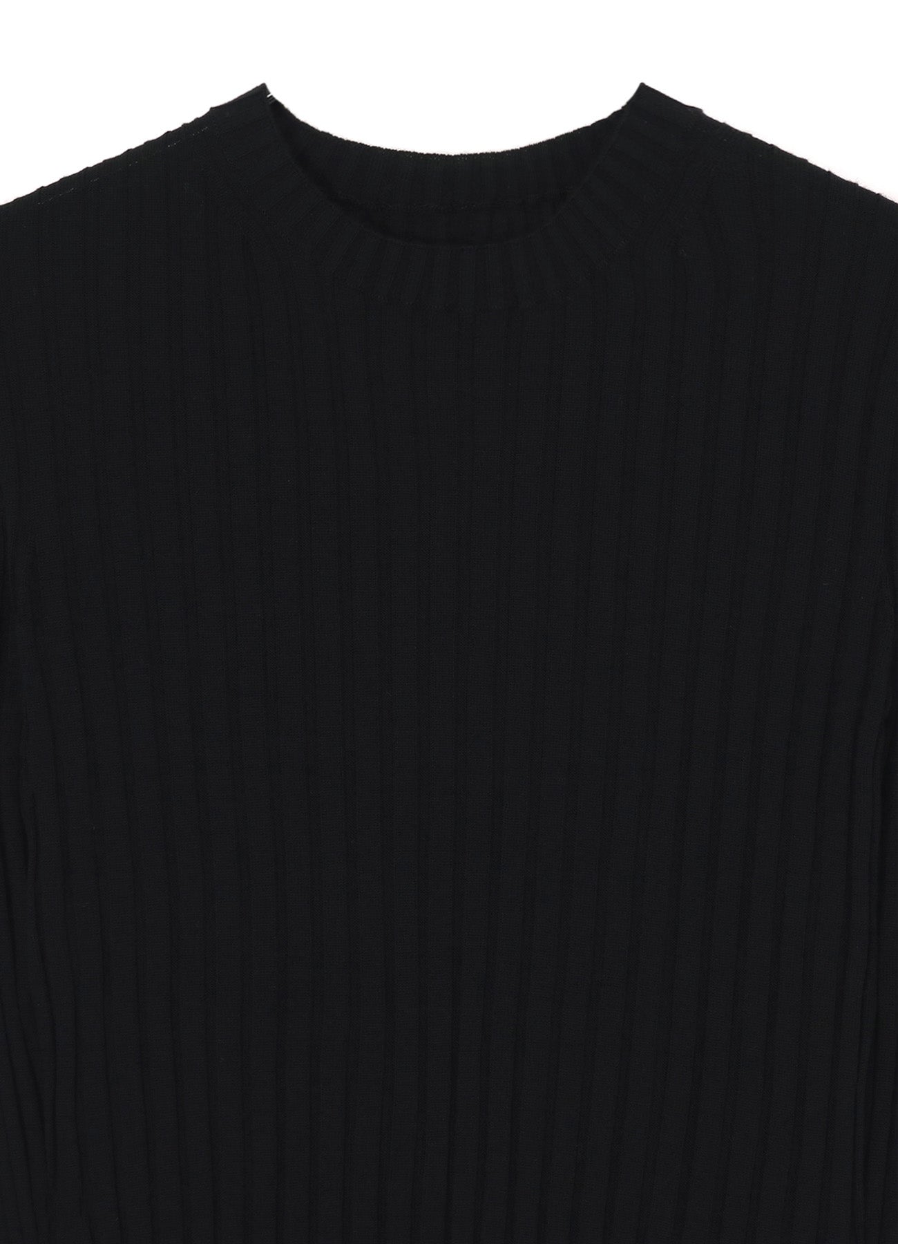 WOOL CREW NECK RIB KNIT