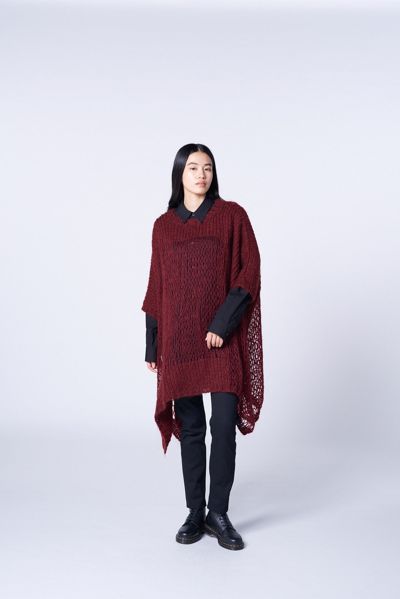 MOHAIR MIX BIG SIZE DRAPE KNIT