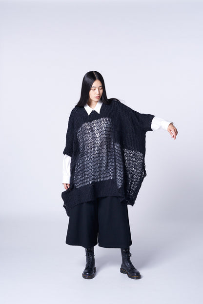 MOHAIR MIX BIG SIZE DRAPE KNIT