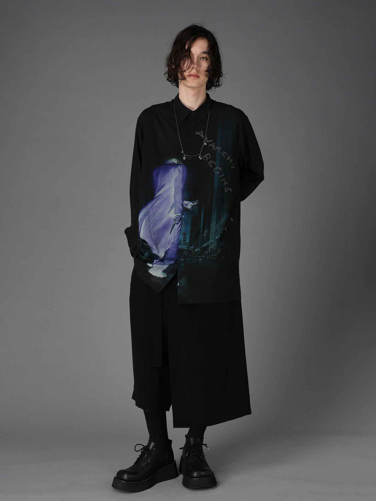 DC SUPER-VILLAINS ”THE JOKER” RAYON PRINT SHIRT
