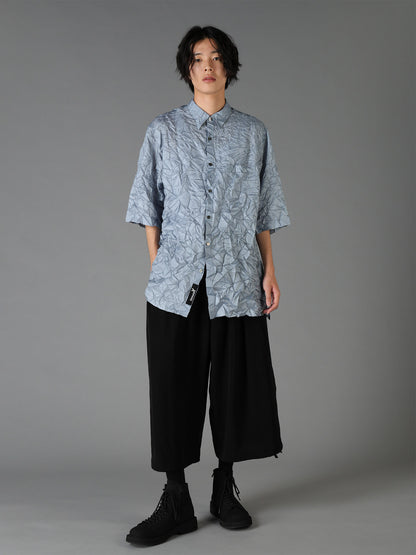 POLYESTER TAFFETA SIDE GATHER SHIRT