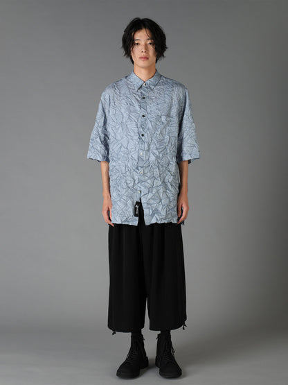 POLYESTER TAFFETA SIDE GATHER SHIRT