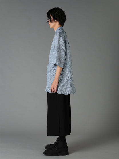 POLYESTER TAFFETA SIDE GATHER SHIRT