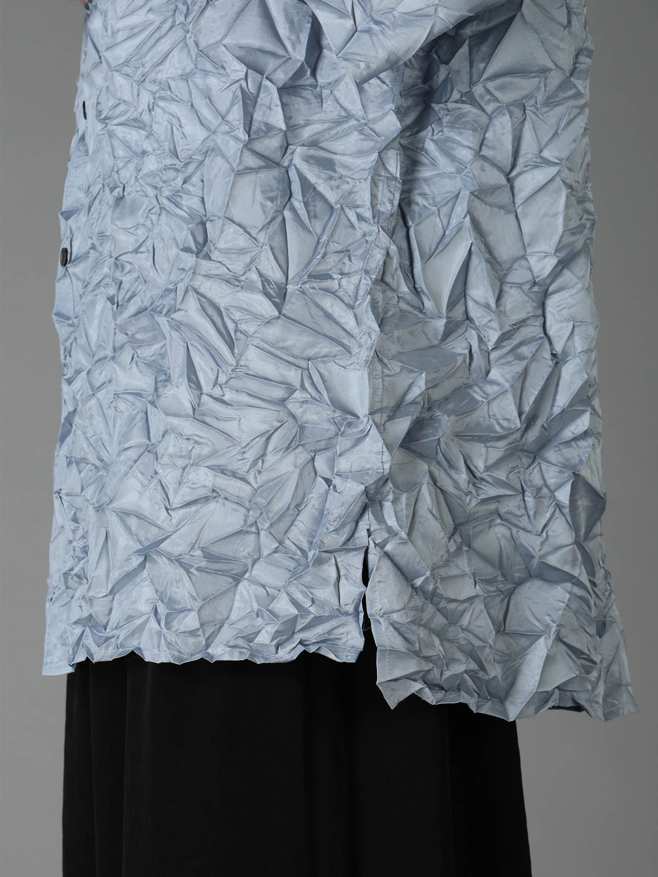 POLYESTER TAFFETA SIDE GATHER SHIRT