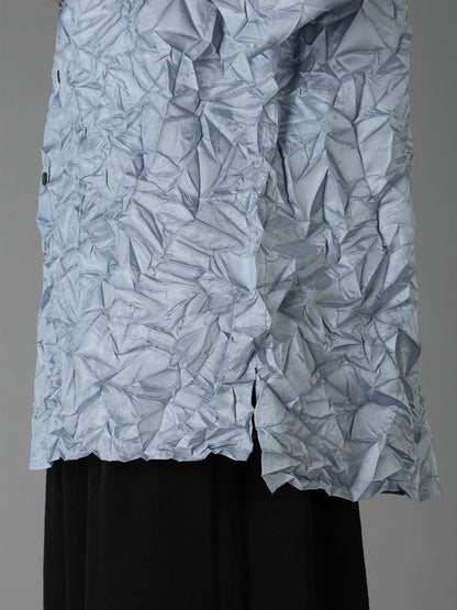 POLYESTER TAFFETA SIDE GATHER SHIRT