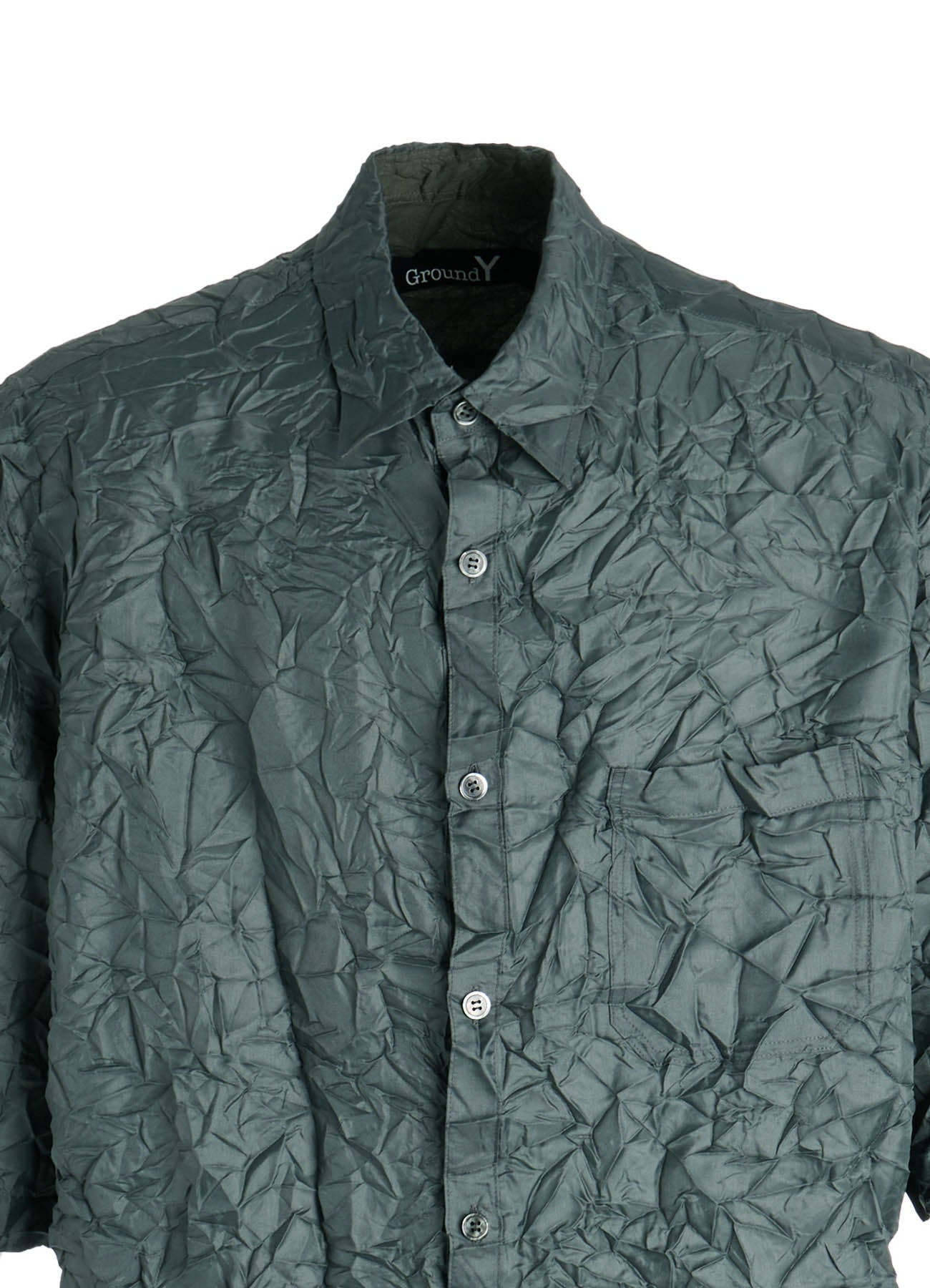 POLYESTER TAFFETA SIDE GATHER SHIRT