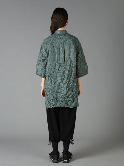 POLYESTER TAFFETA SIDE GATHER SHIRT