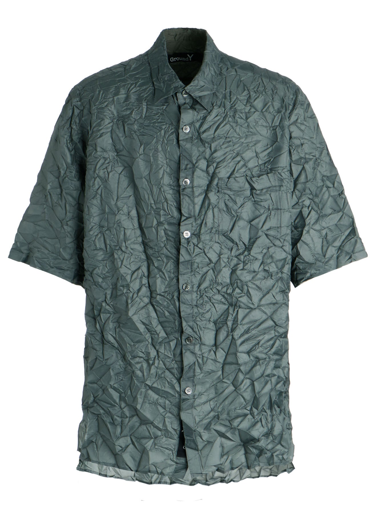 POLYESTER TAFFETA SIDE GATHER SHIRT
