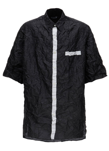 POLYESTER TAFFETA SIDE GATHER SHIRT