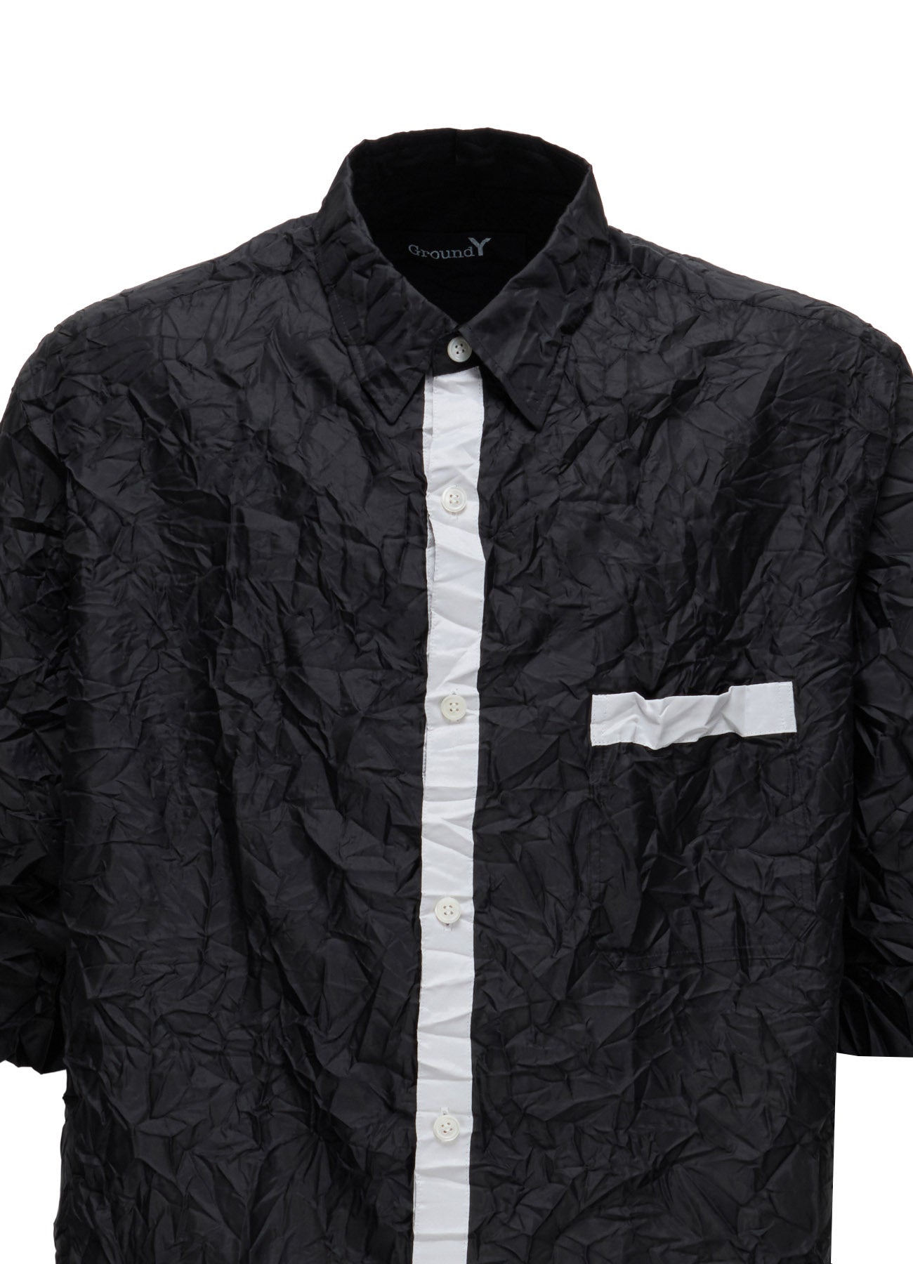 POLYESTER TAFFETA SIDE GATHER SHIRT