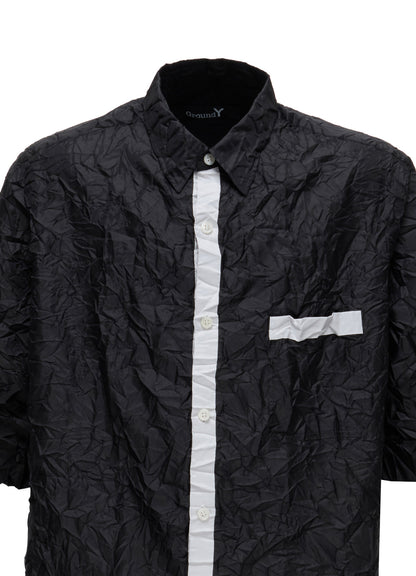 POLYESTER TAFFETA SIDE GATHER SHIRT