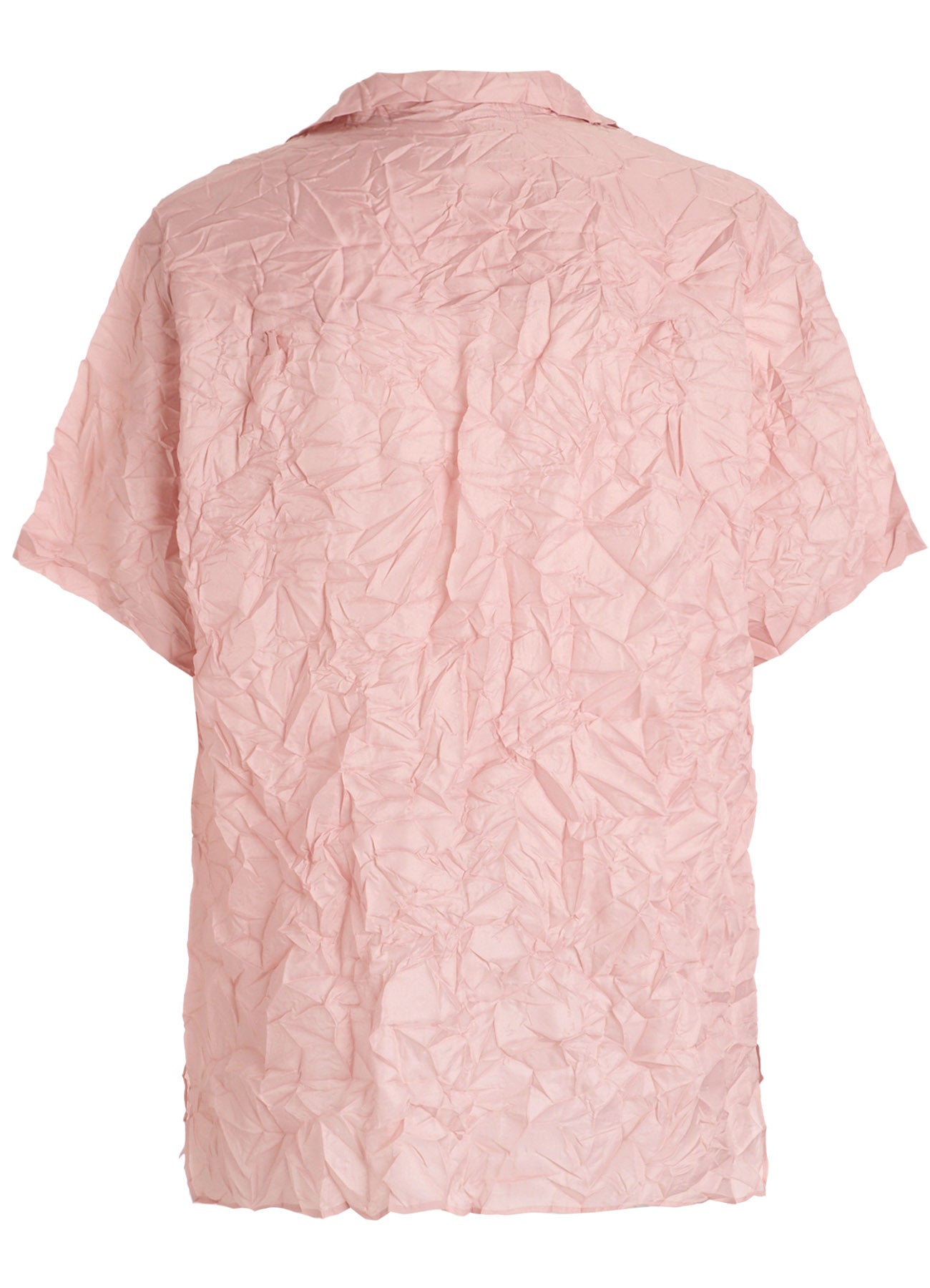 POLYESTER TAFFETA SIDE-GATHER OPEN-COLLAR SHIRT – THE SHOP YOHJI
