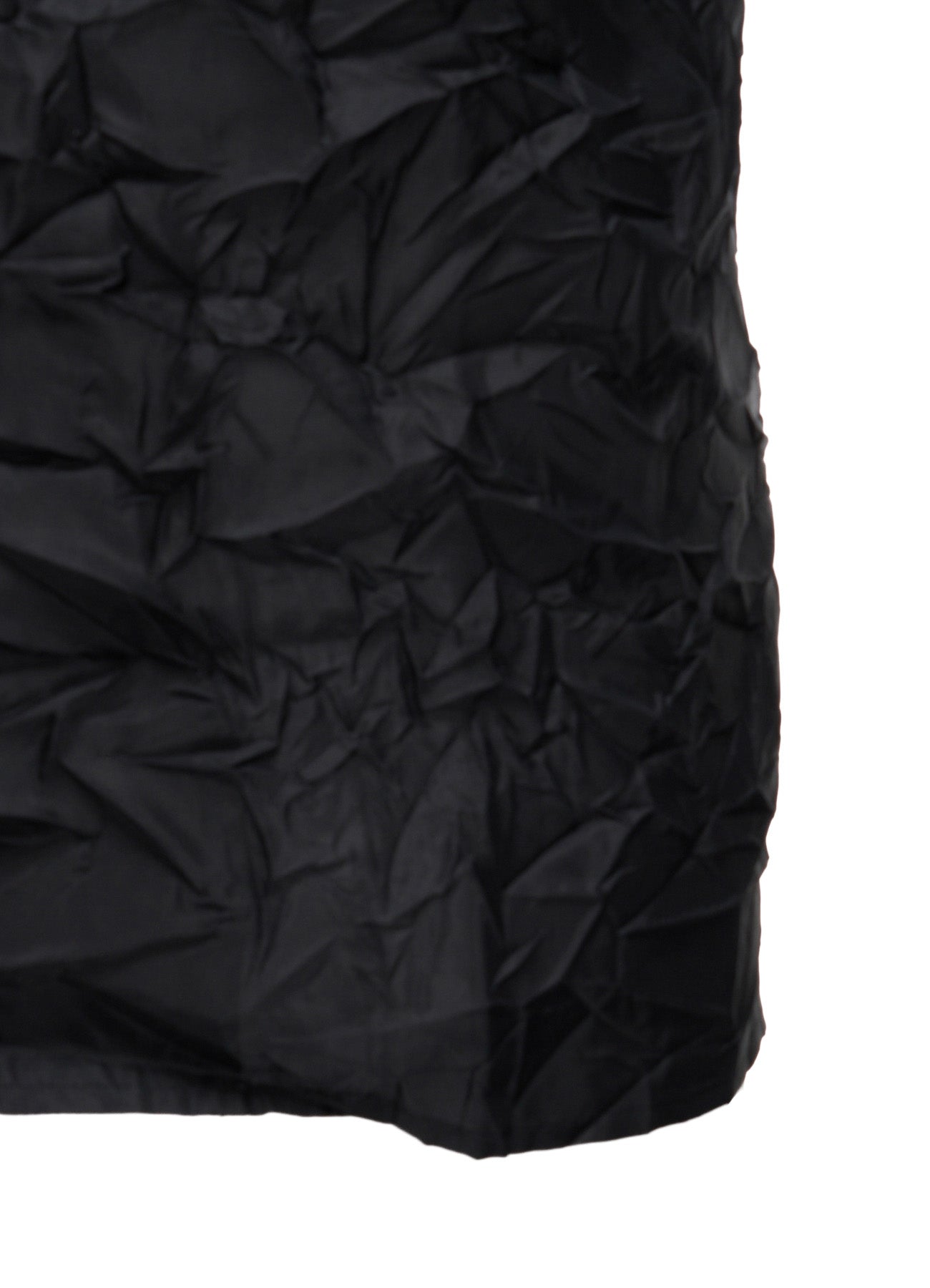POLYESTER TAFFETA SIDE-GATHER OPEN-COLLAR SHIRT
