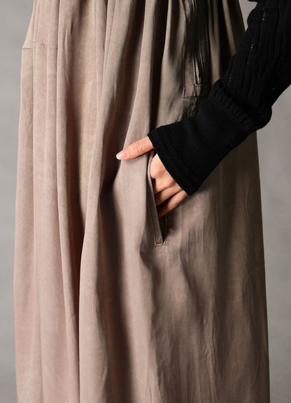 CUPRO FIBRIL TWILL SUSPENDER DRESS