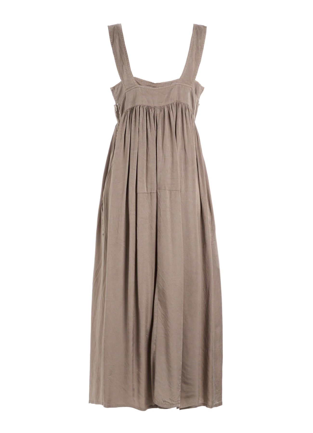 CUPRO FIBRIL TWILL SUSPENDER DRESS
