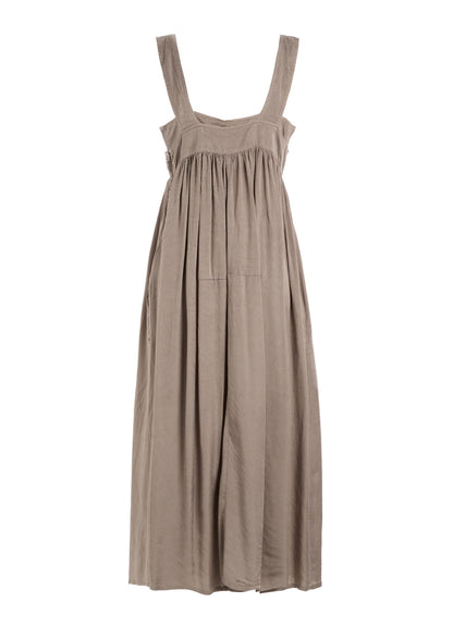 CUPRO FIBRIL TWILL SUSPENDER DRESS