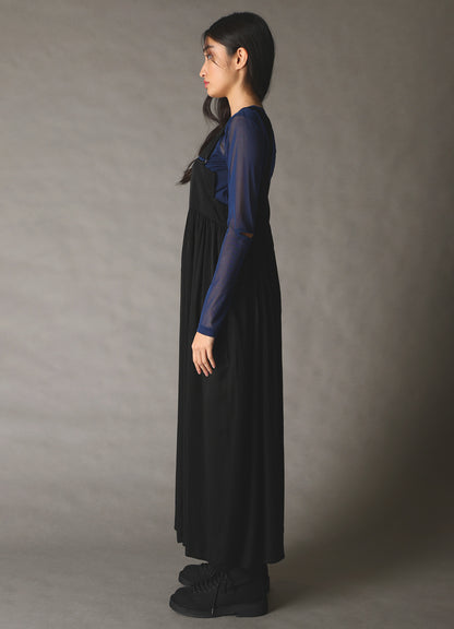 CUPRO FIBRIL TWILL SUSPENDER DRESS