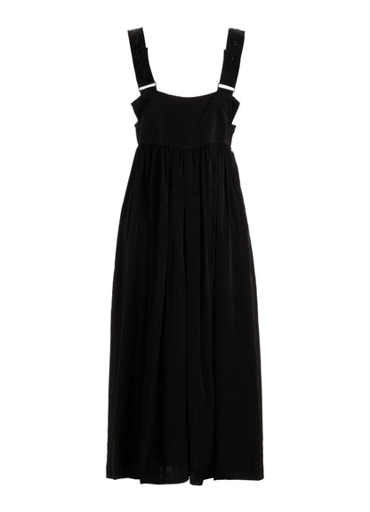 CUPRO FIBRIL TWILL SUSPENDER DRESS