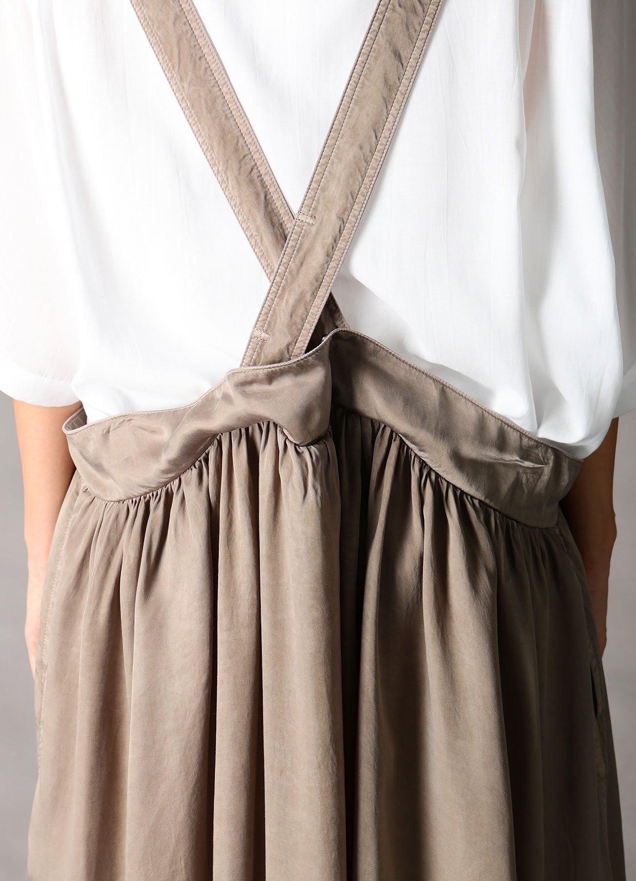 CUPRO FIBRIL TWILL SUSPENDER SKIRT – THE SHOP YOHJI YAMAMOTO