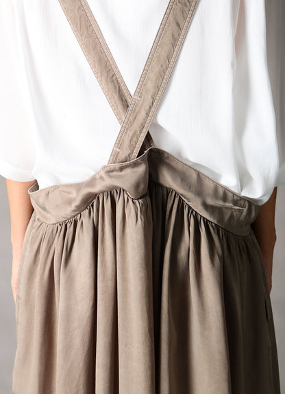 CUPRO FIBRIL TWILL SUSPENDER SKIRT