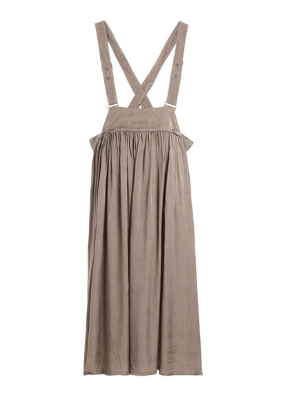 CUPRO FIBRIL TWILL SUSPENDER SKIRT