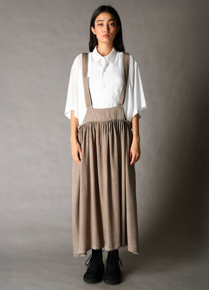CUPRO FIBRIL TWILL SUSPENDER SKIRT