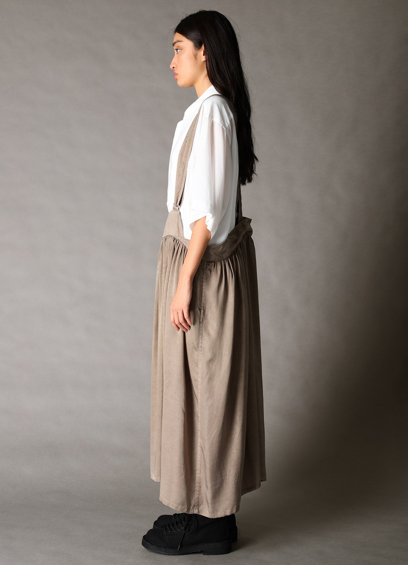 CUPRO FIBRIL TWILL SUSPENDER SKIRT – THE SHOP YOHJI YAMAMOTO