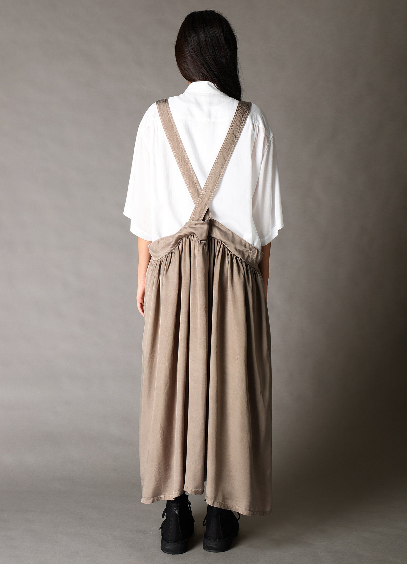 CUPRO FIBRIL TWILL SUSPENDER SKIRT – THE SHOP YOHJI YAMAMOTO