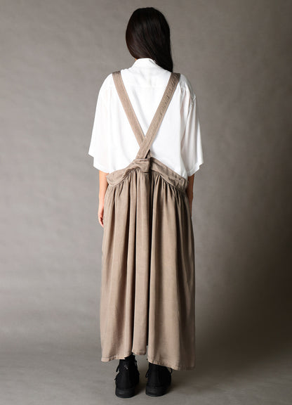 CUPRO FIBRIL TWILL SUSPENDER SKIRT