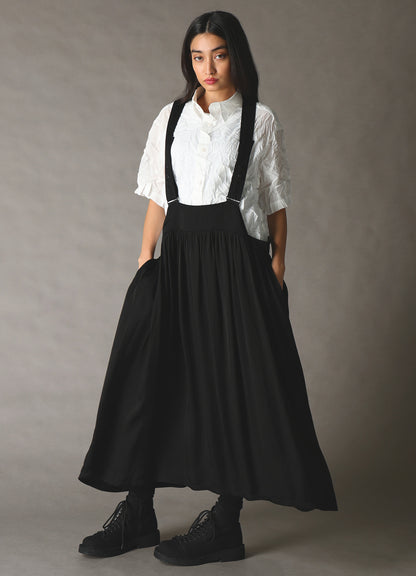 CUPRO FIBRIL TWILL SUSPENDER SKIRT