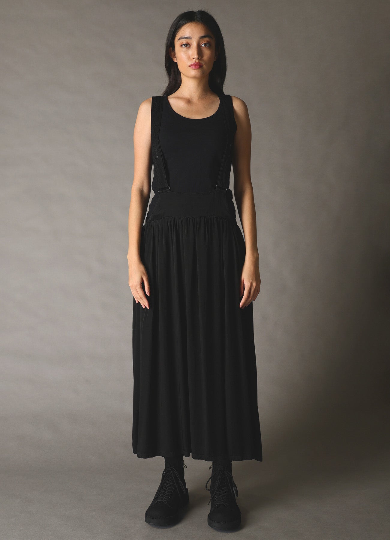 CUPRO FIBRIL TWILL SUSPENDER SKIRT – THE SHOP YOHJI YAMAMOTO