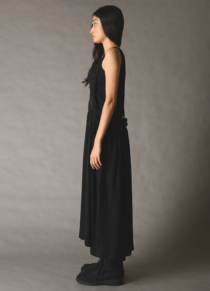 CUPRO FIBRIL TWILL SUSPENDER SKIRT