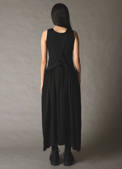 CUPRO FIBRIL TWILL SUSPENDER SKIRT