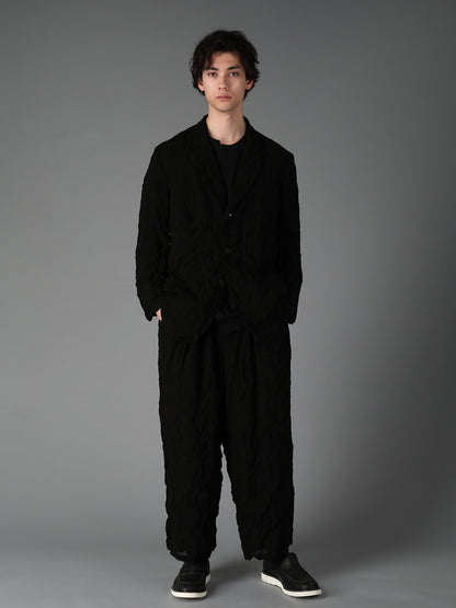 BLACK CHIFFON COVERALL JACKET