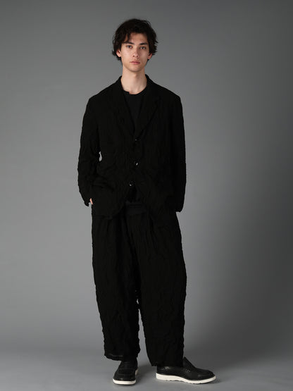 BLACK CHIFFON COVERALL JACKET