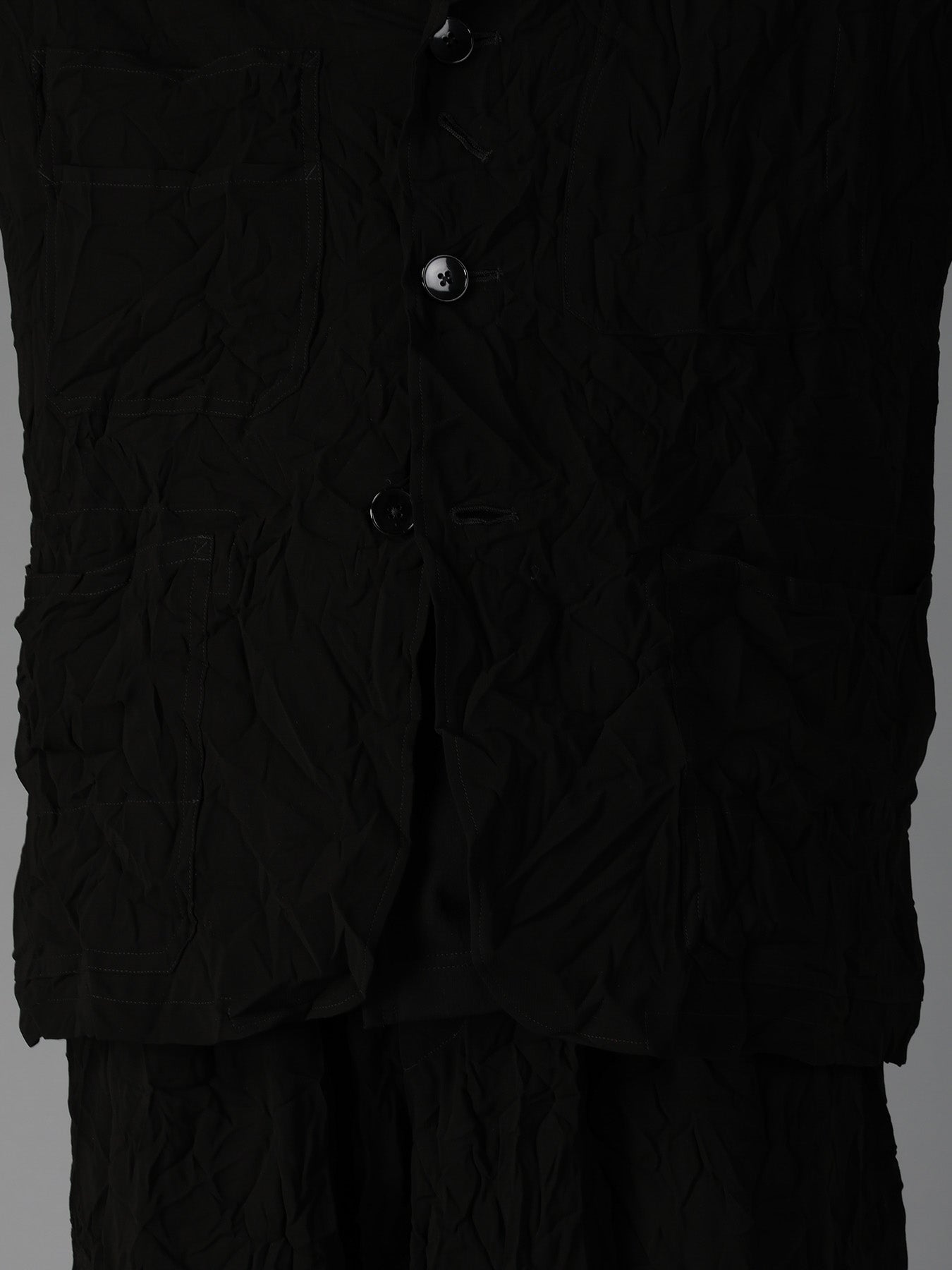 BLACK CHIFFON COVERALL JACKET – THE SHOP YOHJI YAMAMOTO