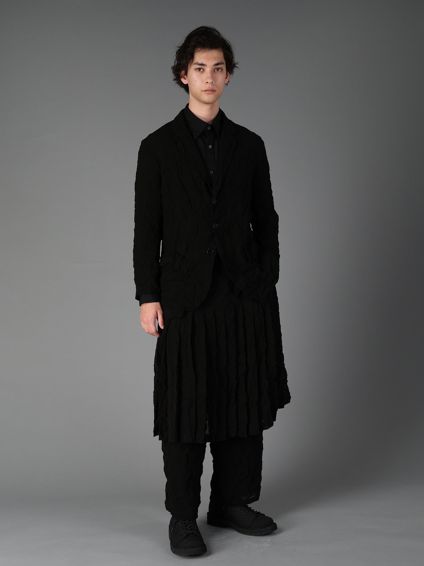 ジャケット・アウター 97SS YOHJI YAMAMOTO black silk jacket BLACK CHIFFON BACK PLEATS JACKET – THE SHOP YOHJI YAMAMOTO