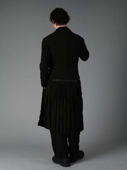 BLACK CHIFFON BACK PLEATS JACKET
